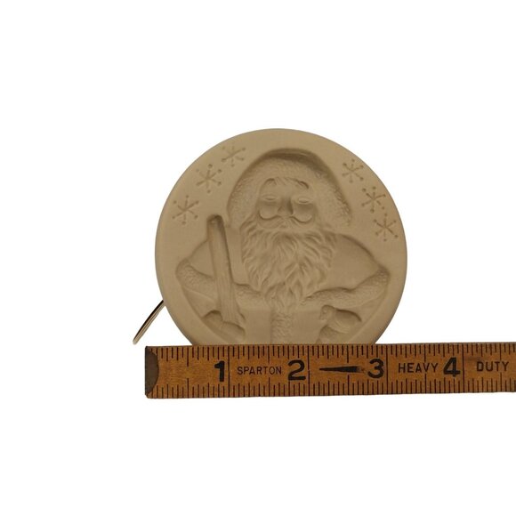 Vintage 1990s Brown Bag Cookie Stamp Snow Santa Old World Santa #2 With Box - Picture 9 of 9